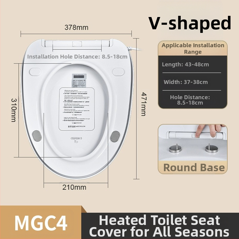 Melegített vécéülőke intelligens hőmérséklet-szabályozással, önkitisztító fúvóka, fenék- és női mosás, modell MGC1, PP anyag, osztott kivitel, szifonos öblítés