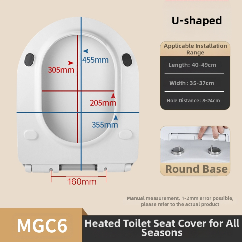 Melegített vécéülőke intelligens hőmérséklet-szabályozással, önkitisztító fúvóka, fenék- és női mosás, modell MGC1, PP anyag, osztott kivitel, szifonos öblítés