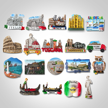 Sticker de frigider din rășină – atracții pitorești inspirate de Italia, stil minimalist modern, suvenir de călătorie
