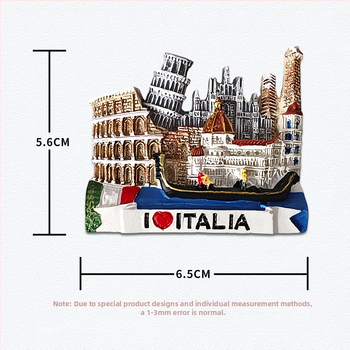 Sticker de frigider din rășină – atracții pitorești inspirate de Italia, stil minimalist modern, suvenir de călătorie