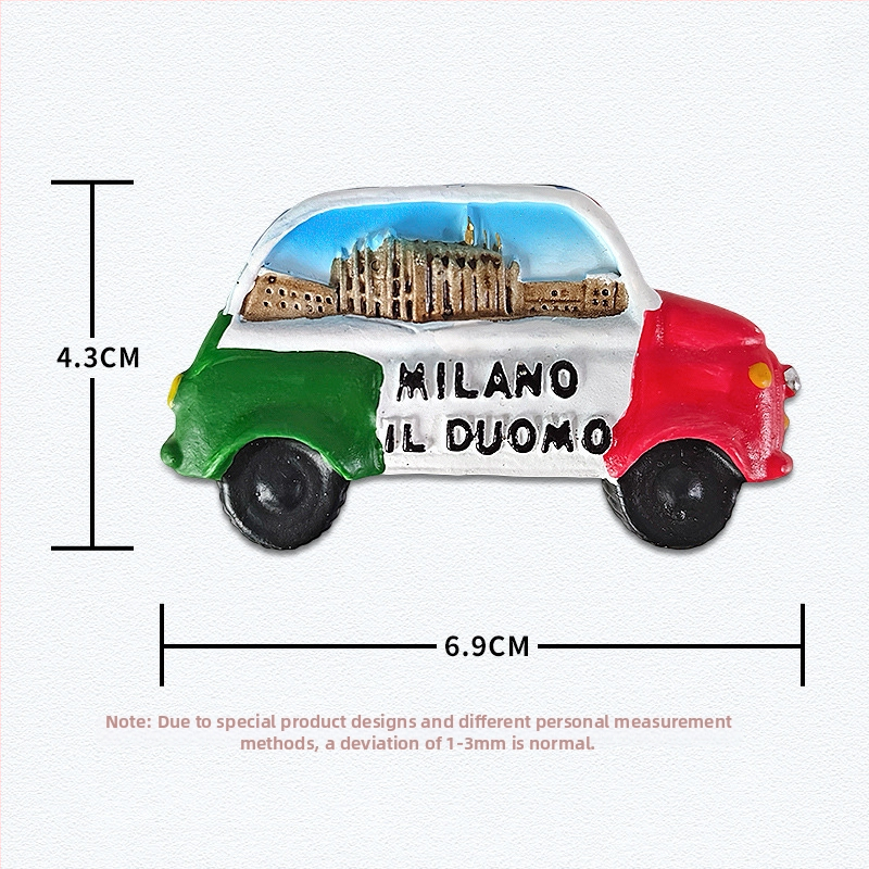 Sticker de frigider din rășină – atracții pitorești inspirate de Italia, stil minimalist modern, suvenir de călătorie