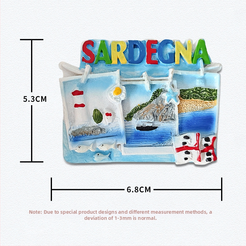 Sticker de frigider din rășină – atracții pitorești inspirate de Italia, stil minimalist modern, suvenir de călătorie