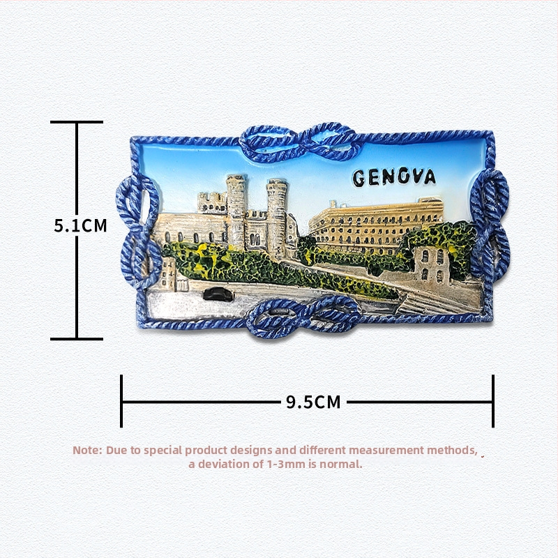 Sticker de frigider din rășină – atracții pitorești inspirate de Italia, stil minimalist modern, suvenir de călătorie