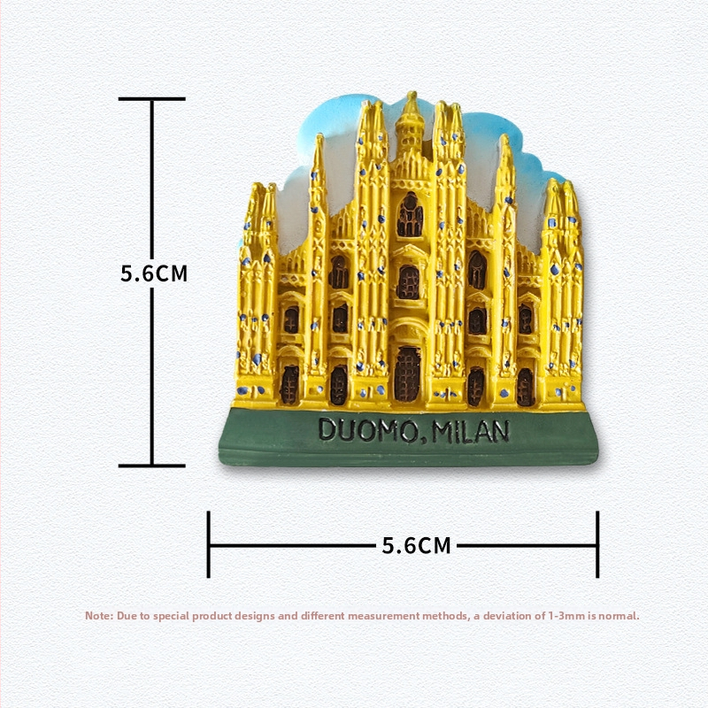 Sticker de frigider din rășină – atracții pitorești inspirate de Italia, stil minimalist modern, suvenir de călătorie
