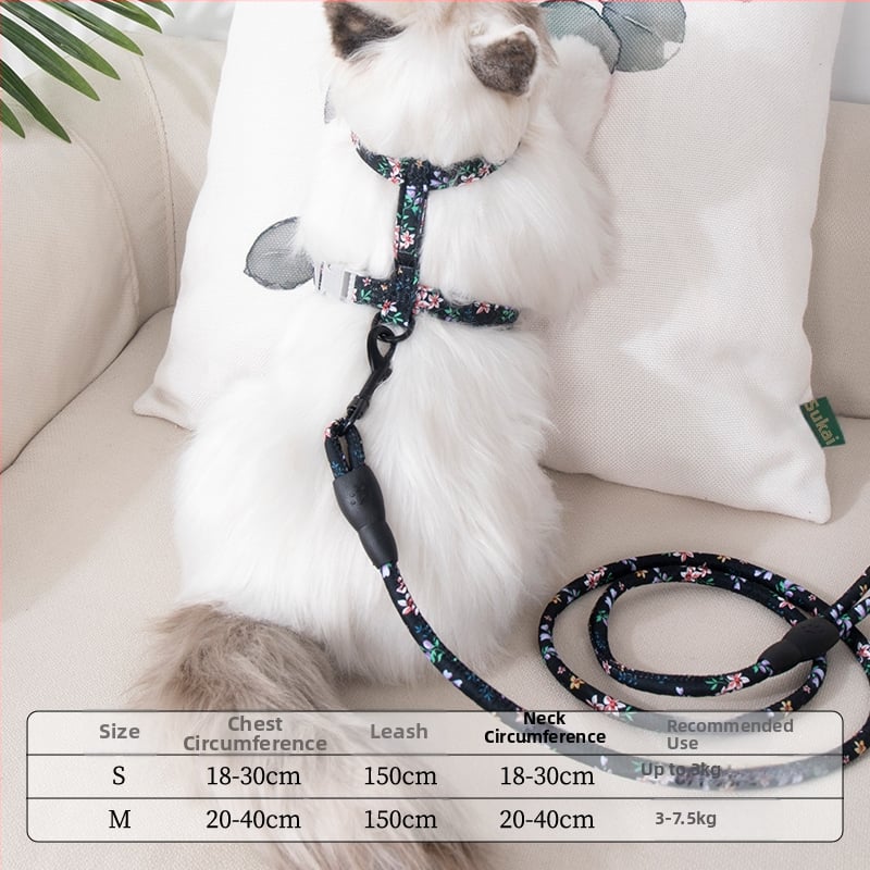 Lesă și ham pentru plimbare cu pisici — anti-ruptură, pandantiv din plastic, lanțuri și frânghii pentru animale de companie