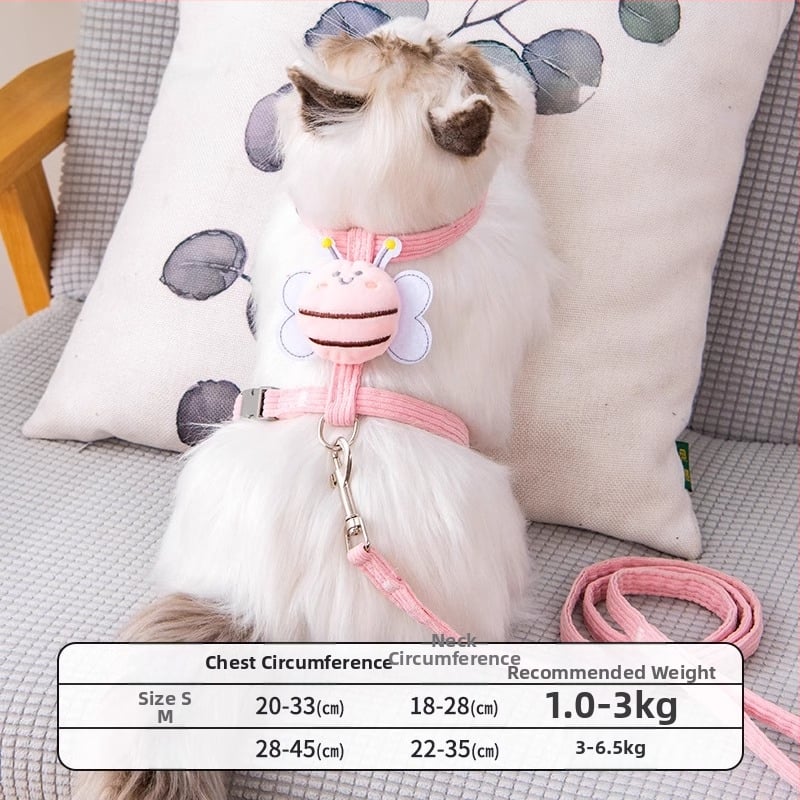 Lesă și ham pentru plimbare cu pisici — anti-ruptură, pandantiv din plastic, lanțuri și frânghii pentru animale de companie