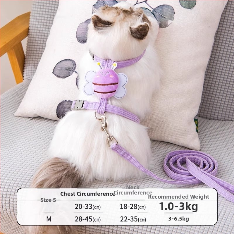 Lesă și ham pentru plimbare cu pisici — anti-ruptură, pandantiv din plastic, lanțuri și frânghii pentru animale de companie