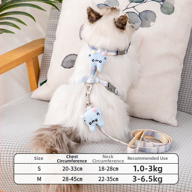 Lesă și ham pentru plimbare cu pisici — anti-ruptură, pandantiv din plastic, lanțuri și frânghii pentru animale de companie