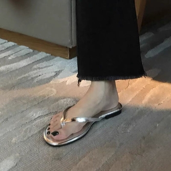 Ženske japanke u korejskom stilu slip-on, ljeto 2025, umjetna PU gornja, gumena podloga, prozračne