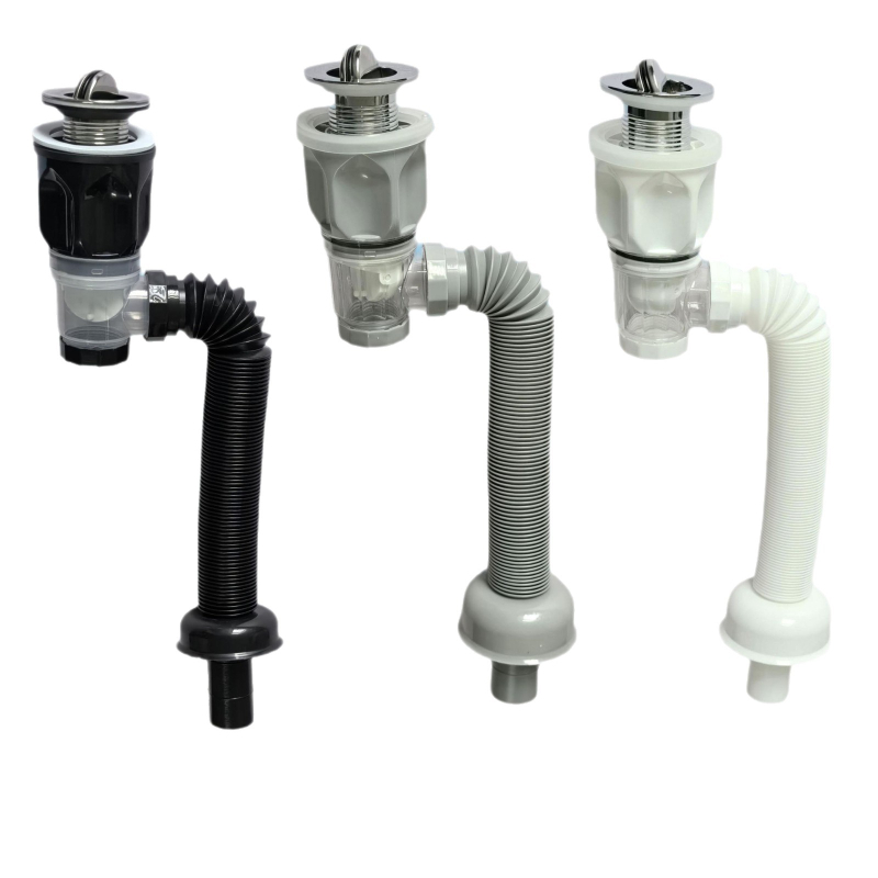 Plastični set odvoda za umivaonik: S-oblika, flip tip, otporan na mirise, moderni minimalistički stil