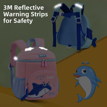 Batoh do škôlky s motívom veľryby, materiál: diving cloth, priedušný, vodeodolný, odolný voči opotrebeniu, zakrivené ramenné popruhy