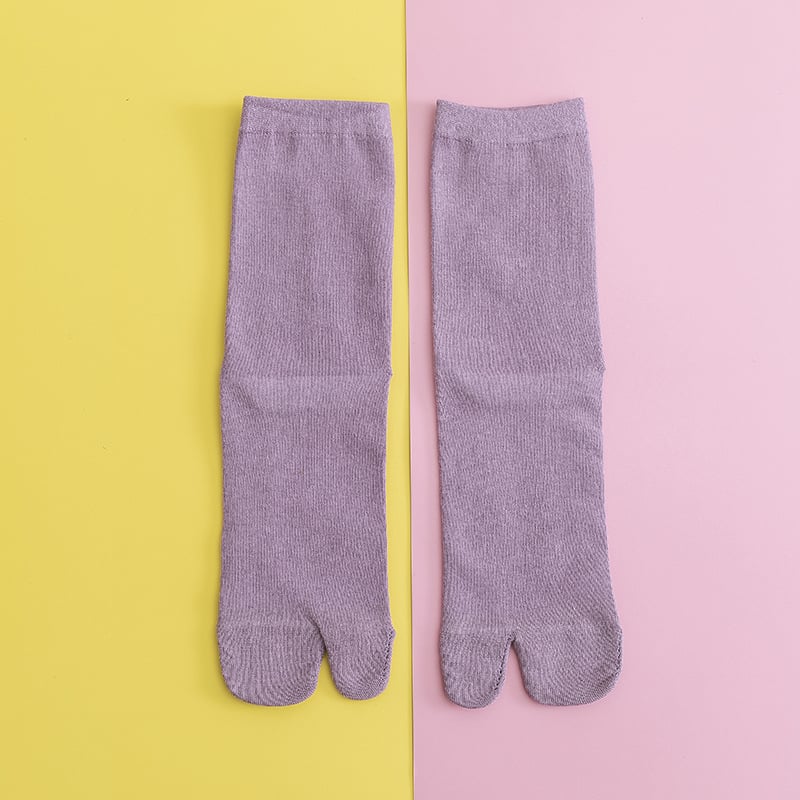 Женски чорапи със разделени пръсти, памук, едноцветни, средно дълги (Тип: чорапи; Материал: памук; Модел: едноцветен; Дължина: средно дълги; Пол: женски; Сезони: четири сезона)