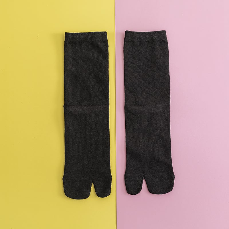 Женски чорапи със разделени пръсти, памук, едноцветни, средно дълги (Тип: чорапи; Материал: памук; Модел: едноцветен; Дължина: средно дълги; Пол: женски; Сезони: четири сезона)