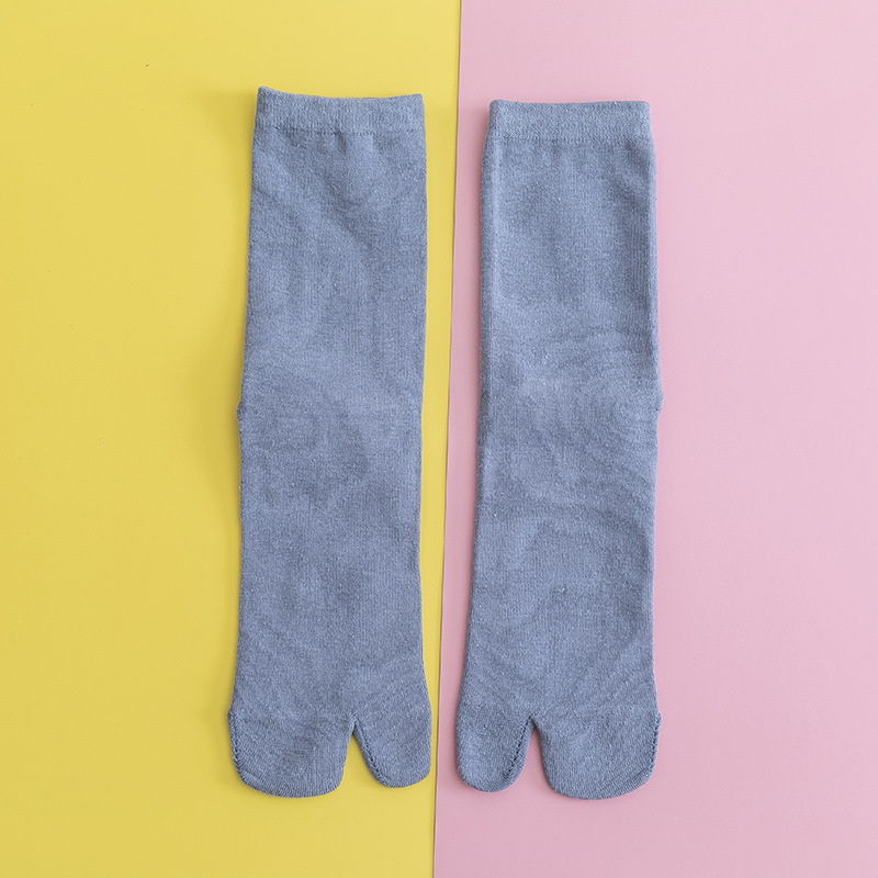 Женски чорапи със разделени пръсти, памук, едноцветни, средно дълги (Тип: чорапи; Материал: памук; Модел: едноцветен; Дължина: средно дълги; Пол: женски; Сезони: четири сезона)