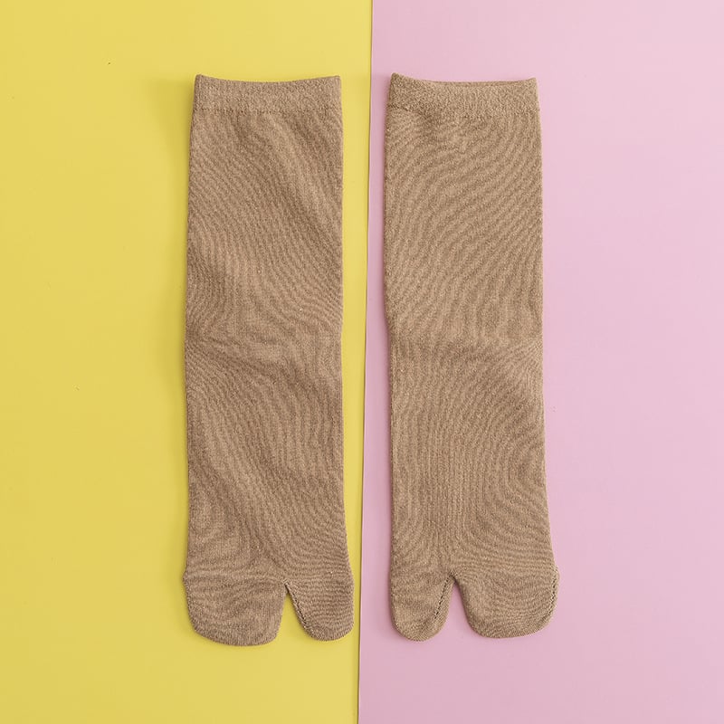 Женски чорапи със разделени пръсти, памук, едноцветни, средно дълги (Тип: чорапи; Материал: памук; Модел: едноцветен; Дължина: средно дълги; Пол: женски; Сезони: четири сезона)