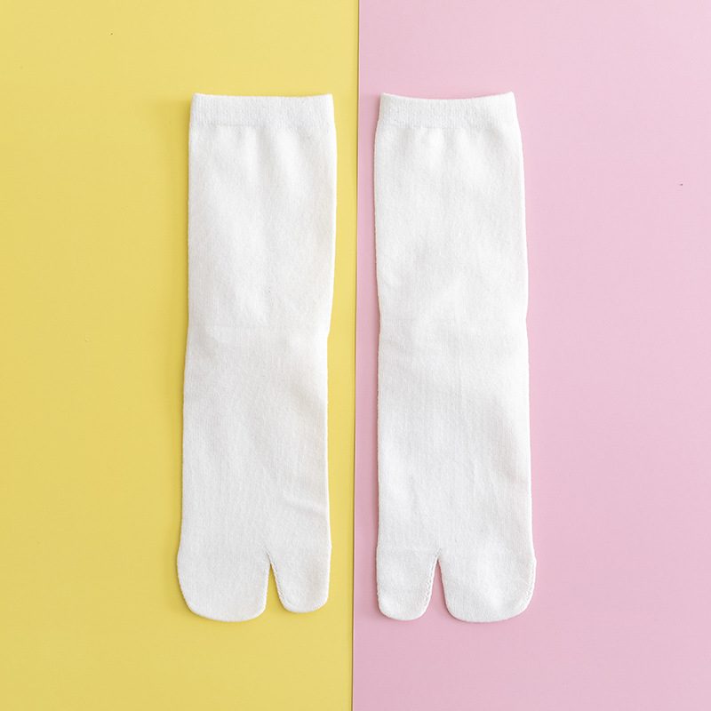 Женски чорапи със разделени пръсти, памук, едноцветни, средно дълги (Тип: чорапи; Материал: памук; Модел: едноцветен; Дължина: средно дълги; Пол: женски; Сезони: четири сезона)