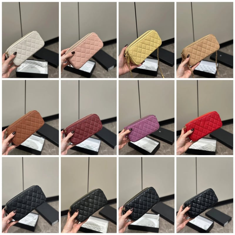 Kožna crossbody torbica s džepom za telefon, zatvoren otvor, horizontalni kvadratni oblik