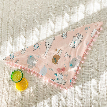 Bib pentru bebeluș din bumbac, triunghiular, închidere cu clips – stil prințesă