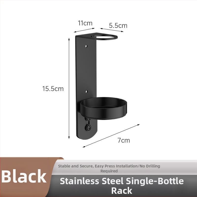 Στήριγμα φιαλών σαπουνιού και σαμπουάν από ανοξείδωτο ατσάλι 304 — τοίχου, βουρτσισμένη επιφάνεια, μοντέρνος μινιμαλισμός, χειροκίνητο πάτημα