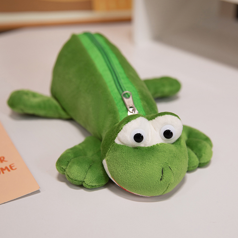 Плюшен животински калъф за моливи - куче, пълнеж от ПП памук, къс плюш, за възраст над 14 години