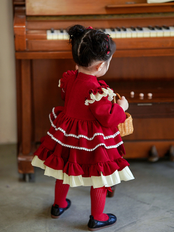 Φόρεμα κοριτσιών, στυλ πριγκίπισσα, Α-γραμμή; κυρίως ύφασμα: πολυεστέρας; επένδυση: πολυεστέρας; μοτίβο: λουλούδια; για ηλικίες 1-3 ετών