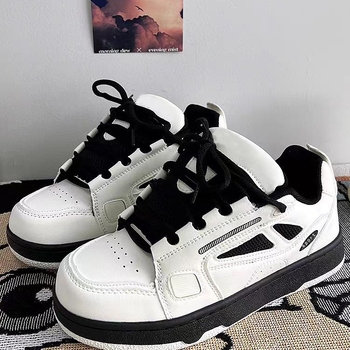 Pantofi sport casual din velur, unisex, model cu craniu, închidere cu șireturi, branț EVA, talpă din cauciuc