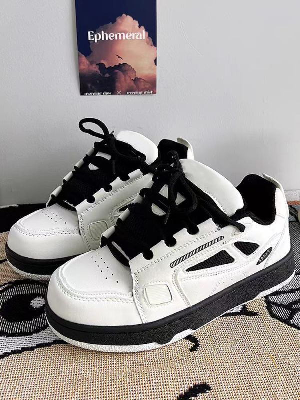 Pantofi sport casual din velur, unisex, model cu craniu, închidere cu șireturi, branț EVA, talpă din cauciuc