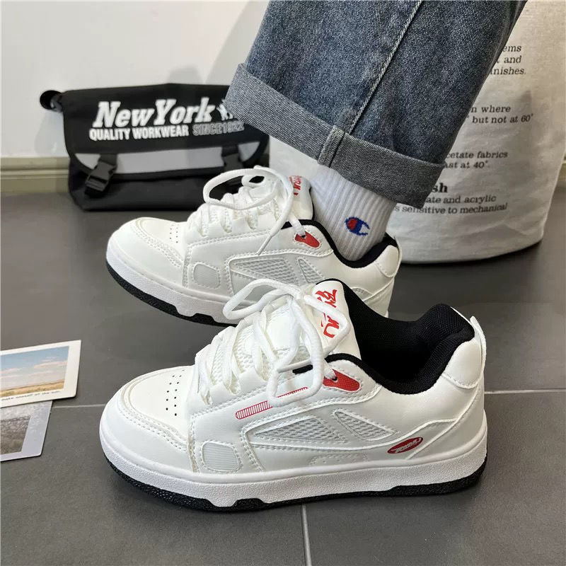 Pantofi sport casual din velur, unisex, model cu craniu, închidere cu șireturi, branț EVA, talpă din cauciuc