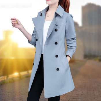 Dámska vetrovka strednej dĺžky, Slim Fit, golier rever, dlhé rukávy, polyester 95%+