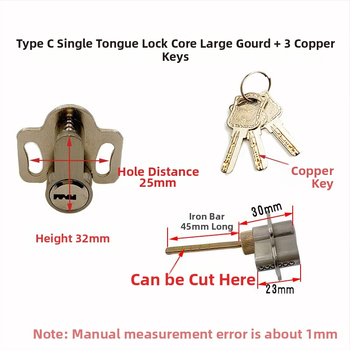 Zámkový válec s jedným jazykom pre kúpeľňové dvere zo dreva — materiál zliatina zinku a železo, značka Menghong, model Bathroom wooden door single tongue lock cylinder, moderný minimalistický štýl