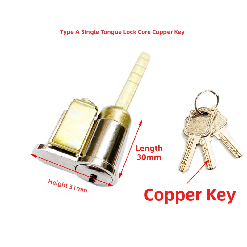 Zámkový válec s jedným jazykom pre kúpeľňové dvere zo dreva — materiál zliatina zinku a železo, značka Menghong, model Bathroom wooden door single tongue lock cylinder, moderný minimalistický štýl