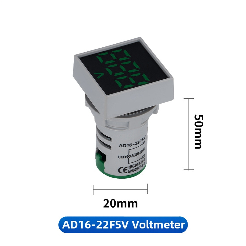 Ad16 sorozat digitális AC feszültségmérő beépített jelzőfénnyel, kör- és négyszög alakú gombokkal