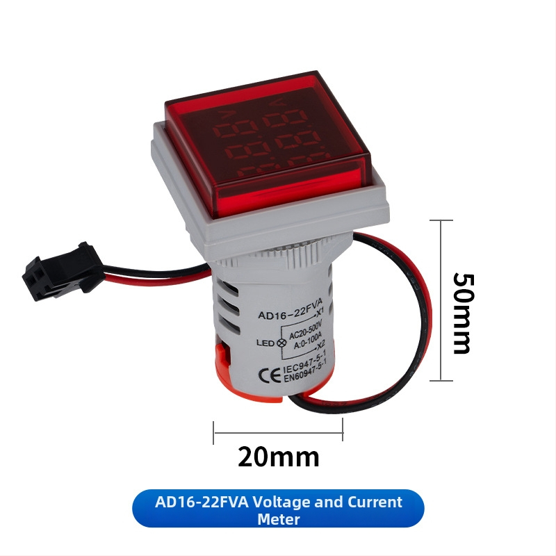 Ad16 sorozat digitális AC feszültségmérő beépített jelzőfénnyel, kör- és négyszög alakú gombokkal