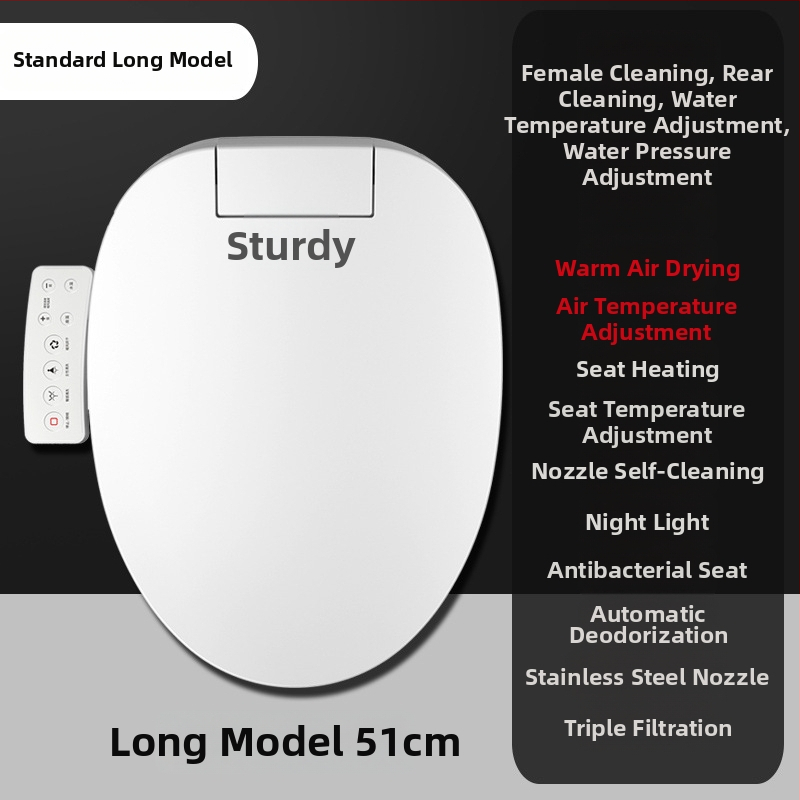 Inteligentné sedátko na toaletu 110V s okamžitým ohrevom, ABS materiál, regulácia teploty vody, umývanie zadku, vyhrievanie sedacieho kruhu