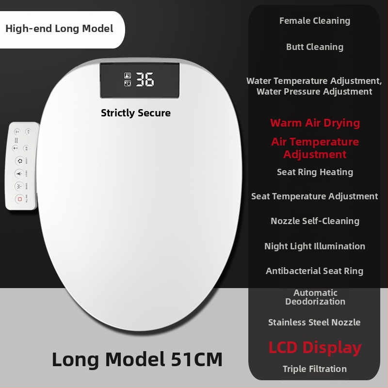 Inteligentné sedátko na toaletu 110V s okamžitým ohrevom, ABS materiál, regulácia teploty vody, umývanie zadku, vyhrievanie sedacieho kruhu