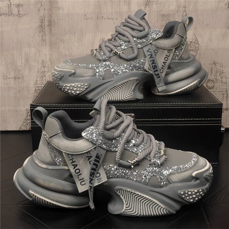 Muške tenisice Dad Shoes – niski vrh, PVC gornji dio, gumena taban, unutarnja tkanina s kožom, vezanje na vezice