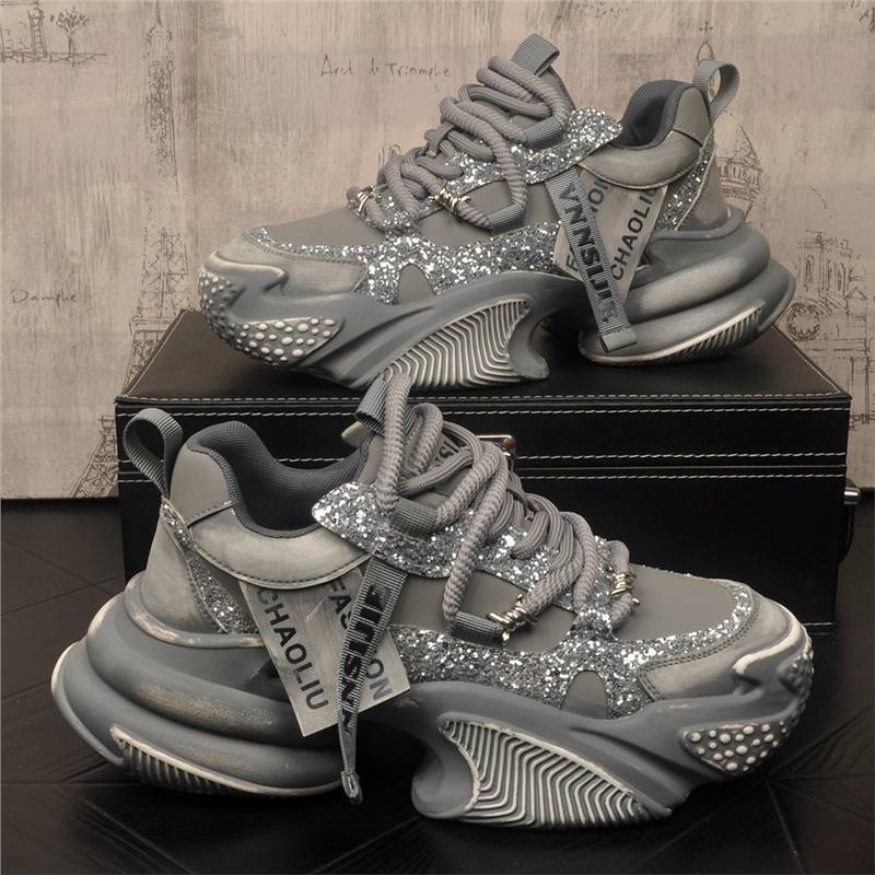 Muške tenisice Dad Shoes – niski vrh, PVC gornji dio, gumena taban, unutarnja tkanina s kožom, vezanje na vezice