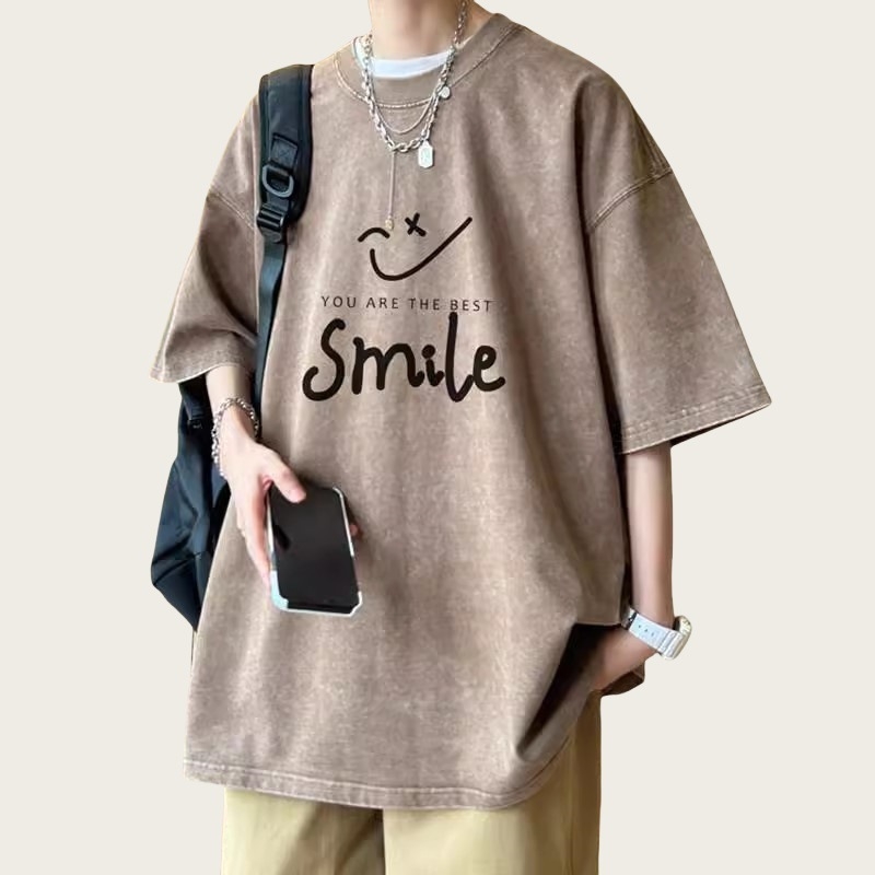 T-shirt kratkih rukava s karikaturnim printom, slobodan kroj, okrugli izrez, 96%+ pamuka