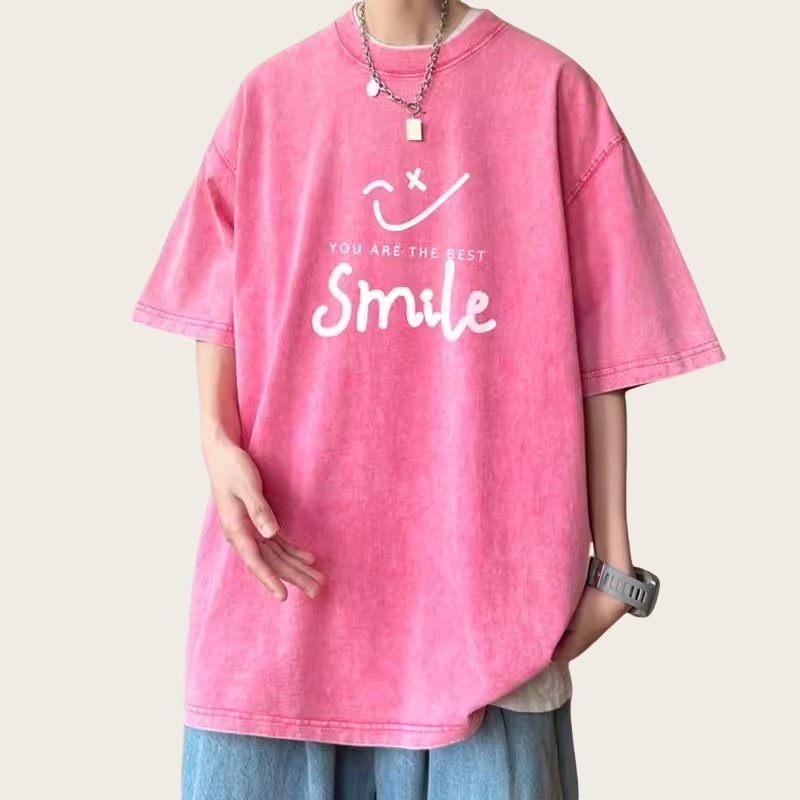 T-shirt kratkih rukava s karikaturnim printom, slobodan kroj, okrugli izrez, 96%+ pamuka