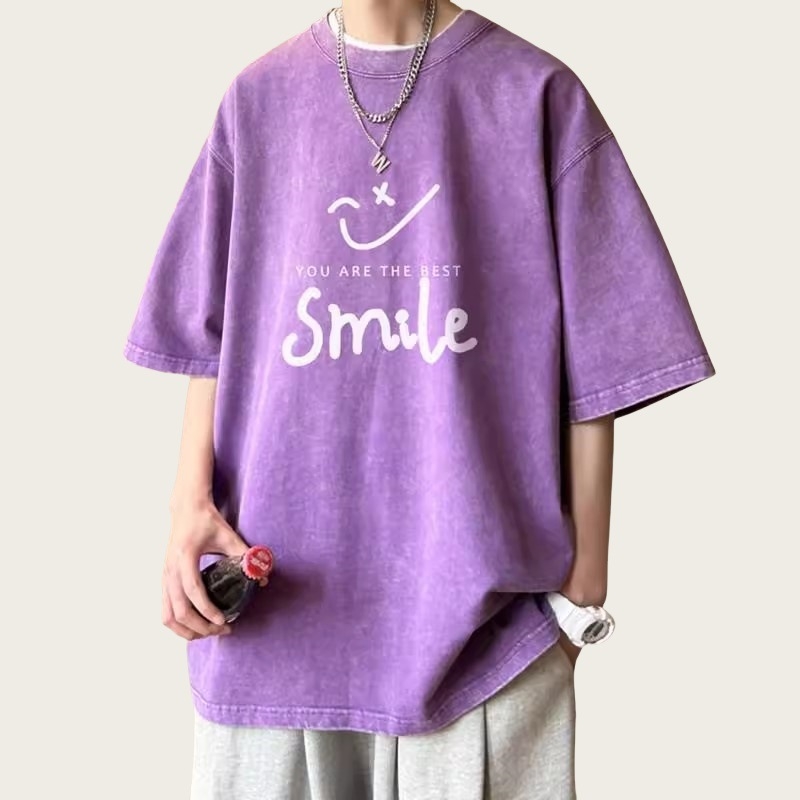T-shirt kratkih rukava s karikaturnim printom, slobodan kroj, okrugli izrez, 96%+ pamuka