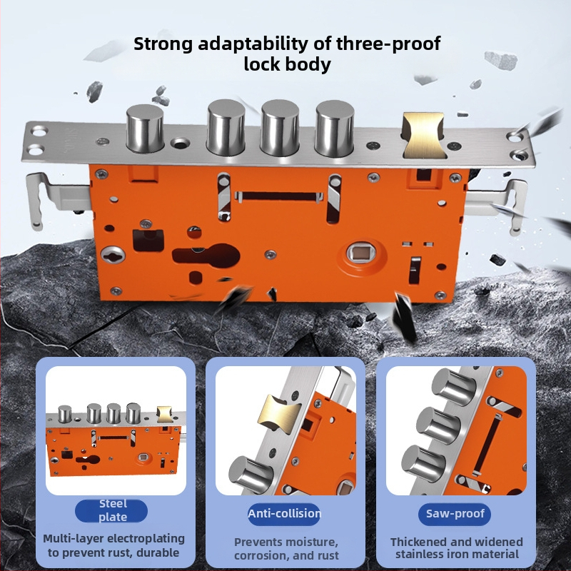 Corp de încuietoare pentru uși anti-furt — mecanism de încuietoare universal, mâner, cupru, model 24240-30240, stil modern simplu, OEM