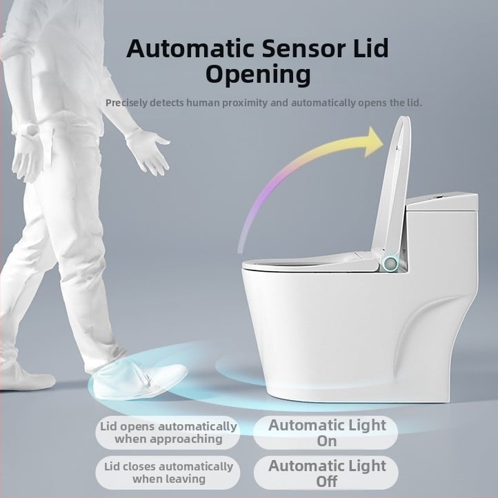 Ultra tenký inteligentný sedátko na toaletu pre domáce použitie, plne automatický, tvar U a V, ABS materiál, model i6a, s diaľkovým ovládaním, vyhrievanie sedadla, rozostup otvorov regulovateľný 12–15