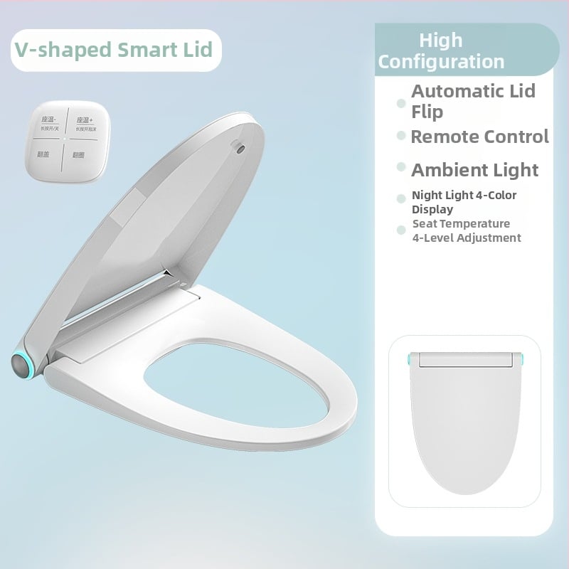 Ultra tenký inteligentný sedátko na toaletu pre domáce použitie, plne automatický, tvar U a V, ABS materiál, model i6a, s diaľkovým ovládaním, vyhrievanie sedadla, rozostup otvorov regulovateľný 12–15