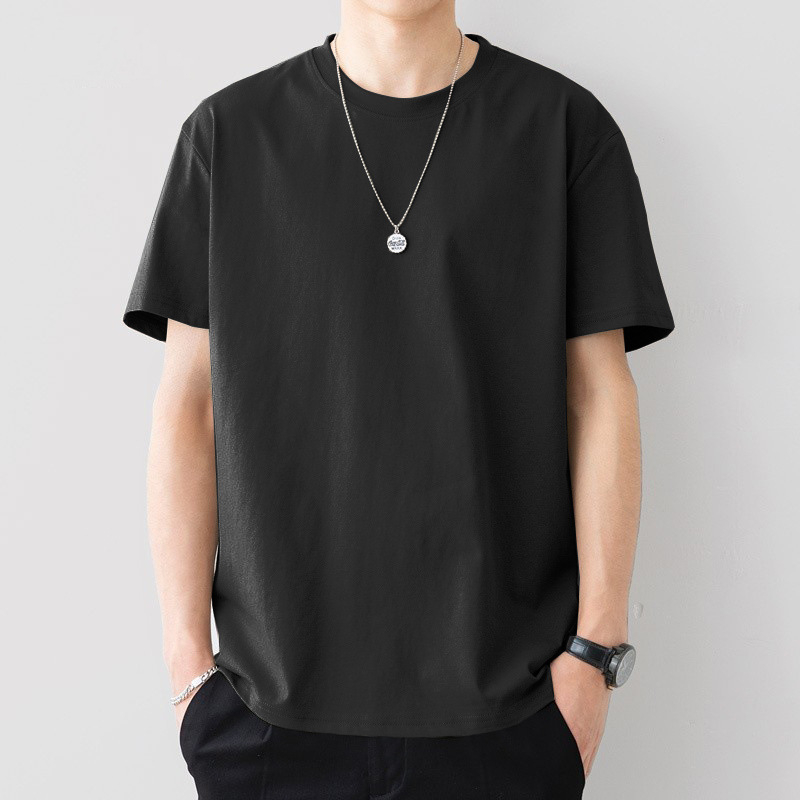 Muški pamučni T-shirt s kratkim rukavima, ležernog kroja, okrugli izrez, jednostavan dizajn, korejski stil