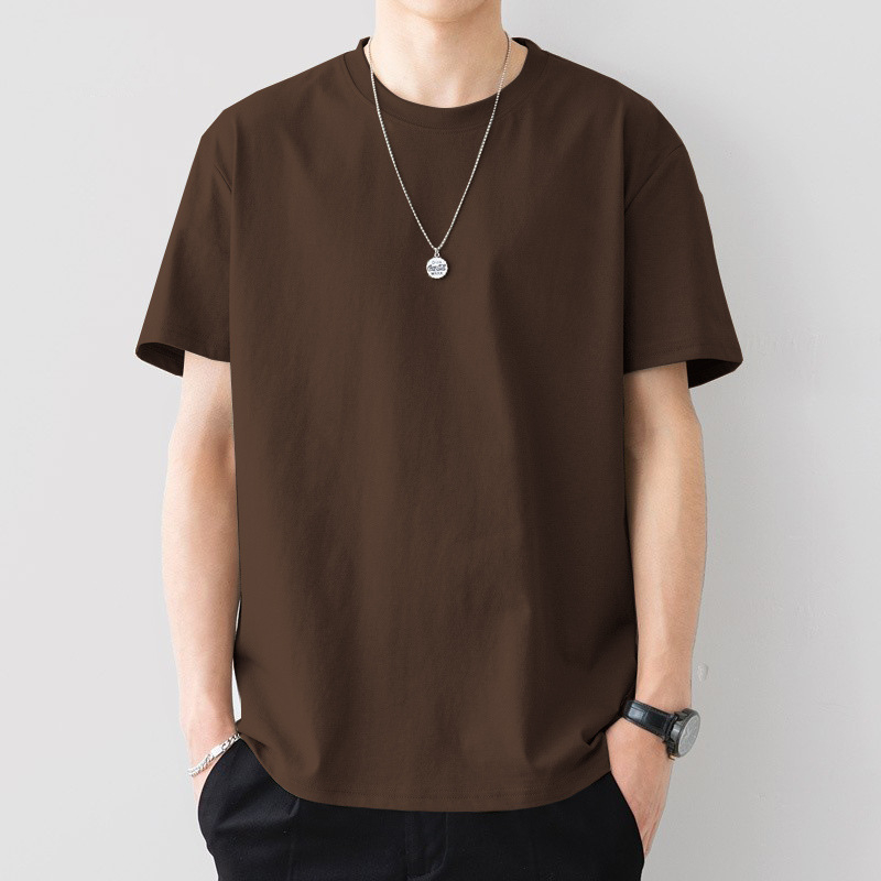 Muški pamučni T-shirt s kratkim rukavima, ležernog kroja, okrugli izrez, jednostavan dizajn, korejski stil