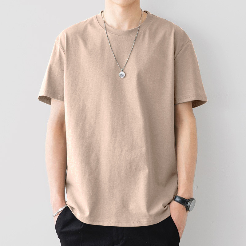 Muški pamučni T-shirt s kratkim rukavima, ležernog kroja, okrugli izrez, jednostavan dizajn, korejski stil