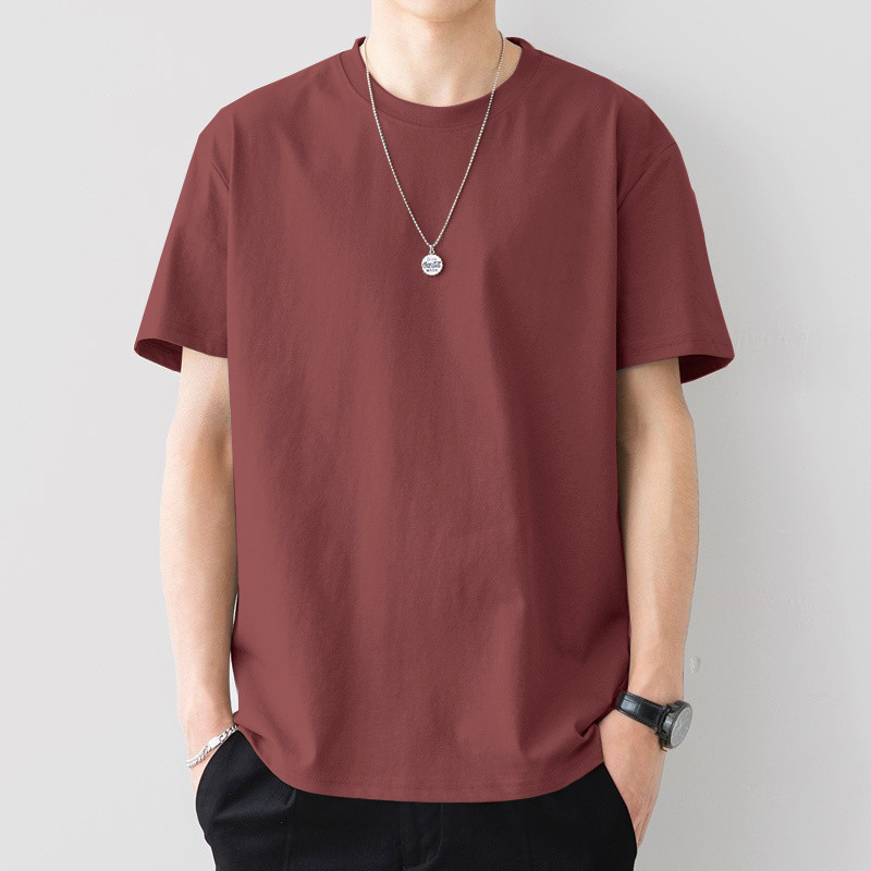 Muški pamučni T-shirt s kratkim rukavima, ležernog kroja, okrugli izrez, jednostavan dizajn, korejski stil