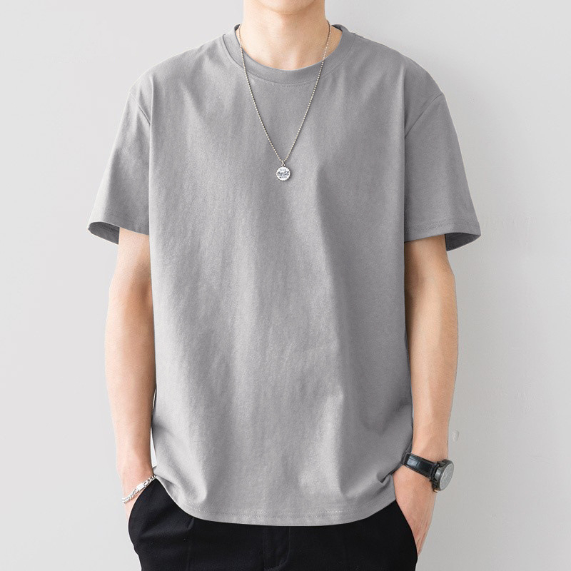 Muški pamučni T-shirt s kratkim rukavima, ležernog kroja, okrugli izrez, jednostavan dizajn, korejski stil