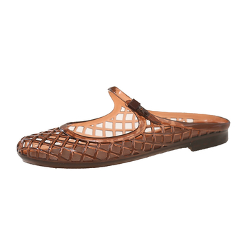 Sandale s okruglim prstom — Casual; PVC gornji dio i potplat; karirani uzorak plaid; okrugli nos; injekcijski potplat