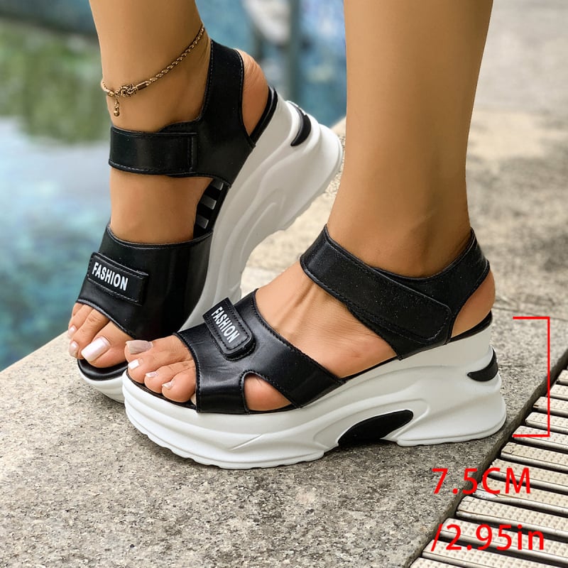 Sandale sport cu partea superioară din PU, închidere Velcro, căptușeală din plasă, talpă din cauciuc, vârf rotund